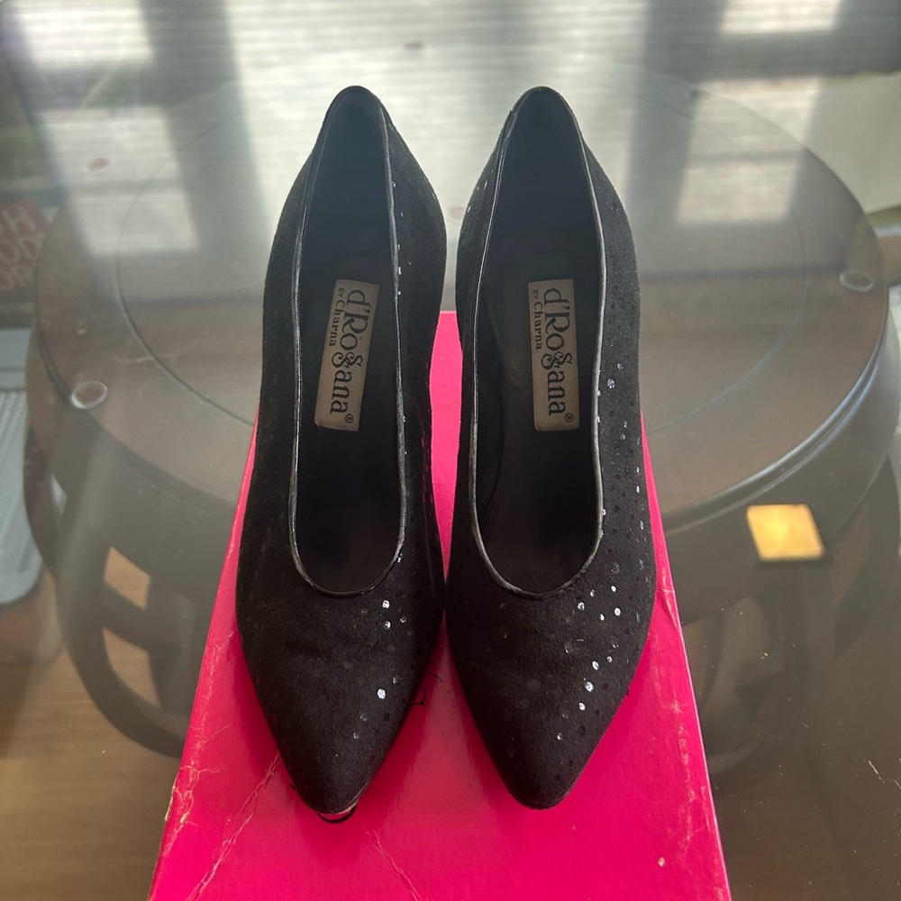 Black Sequin Women's Heels